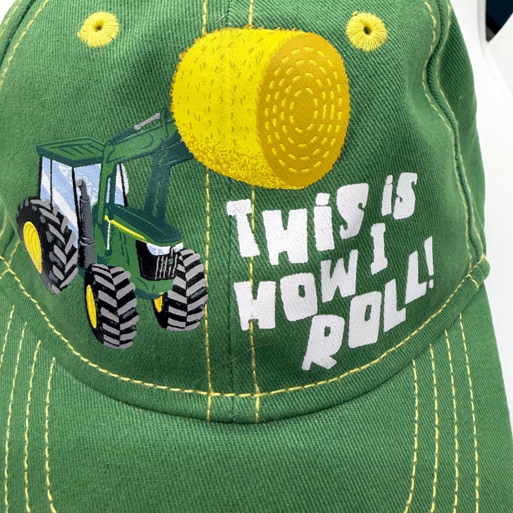 John Deere Toddler Green This Is How I Roll Tractor Baseball Cap Hat OSFM Cotton